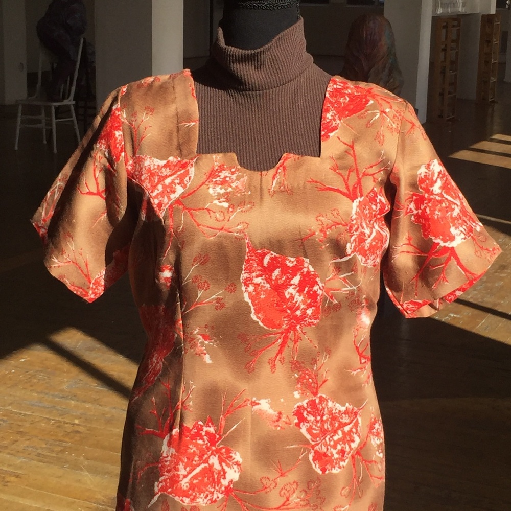 Orange and brown vintage tunic - Picture 3 of 5